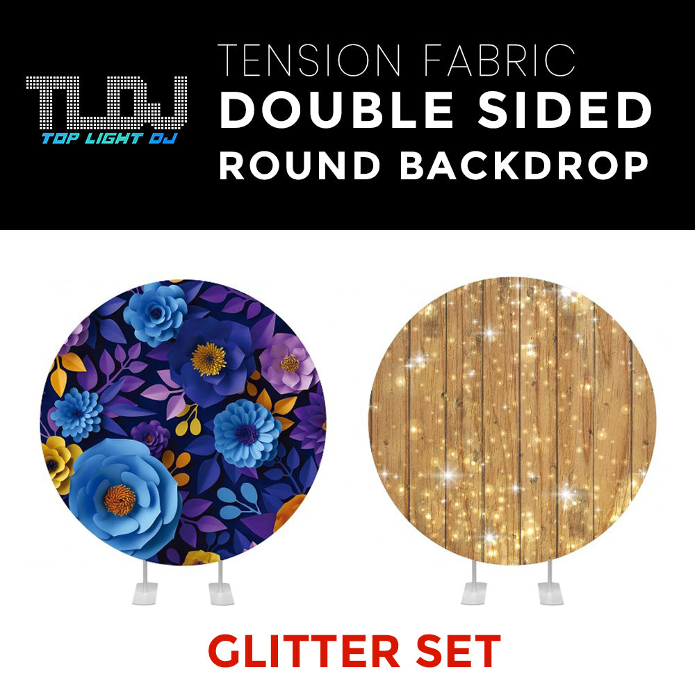 Glitter Set-26 Double Sided Round Tension Fabric Photo Booth Backdrop