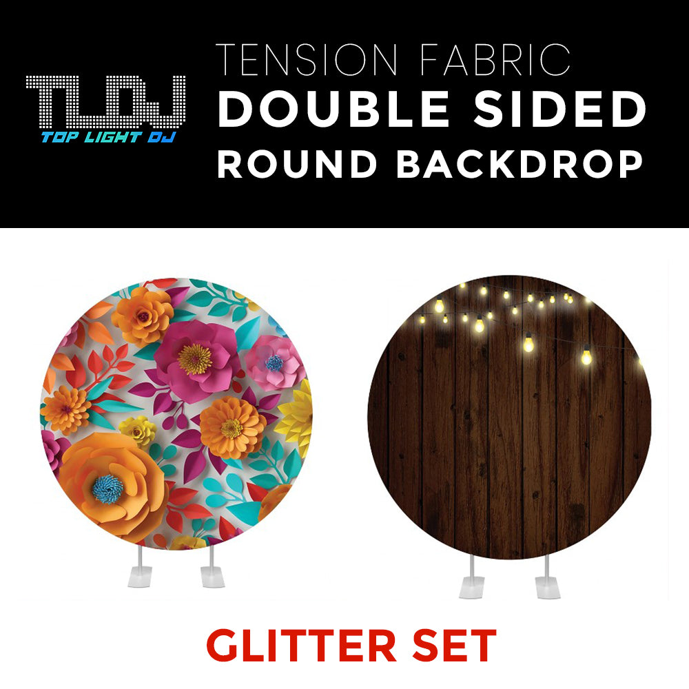 Glitter Set-27 Double Sided Round Tension Fabric Photo Booth Backdrop