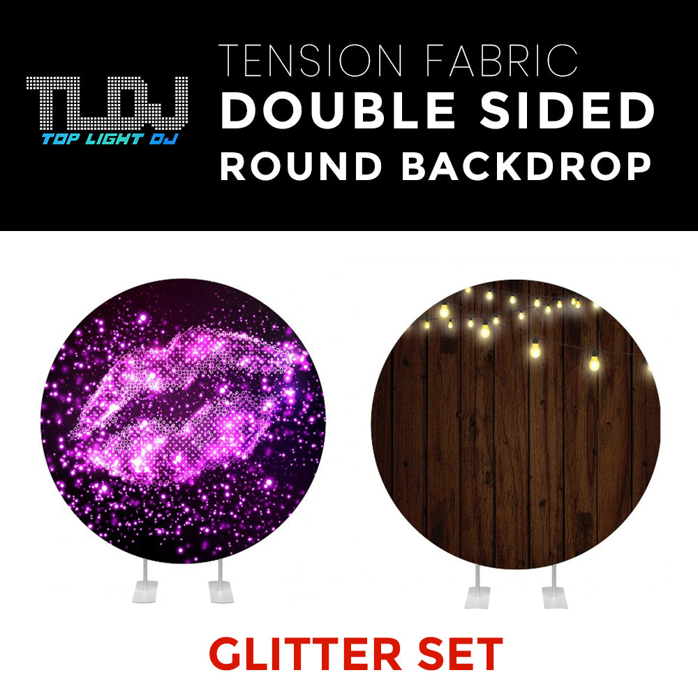 Glitter Set-28 Double Sided Round Tension Fabric Photo Booth Backdrop