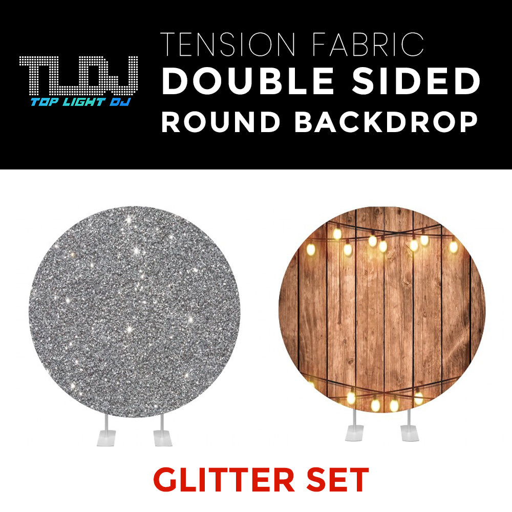 Glitter Set-30 Double Sided Round Tension Fabric Photo Booth Backdrop