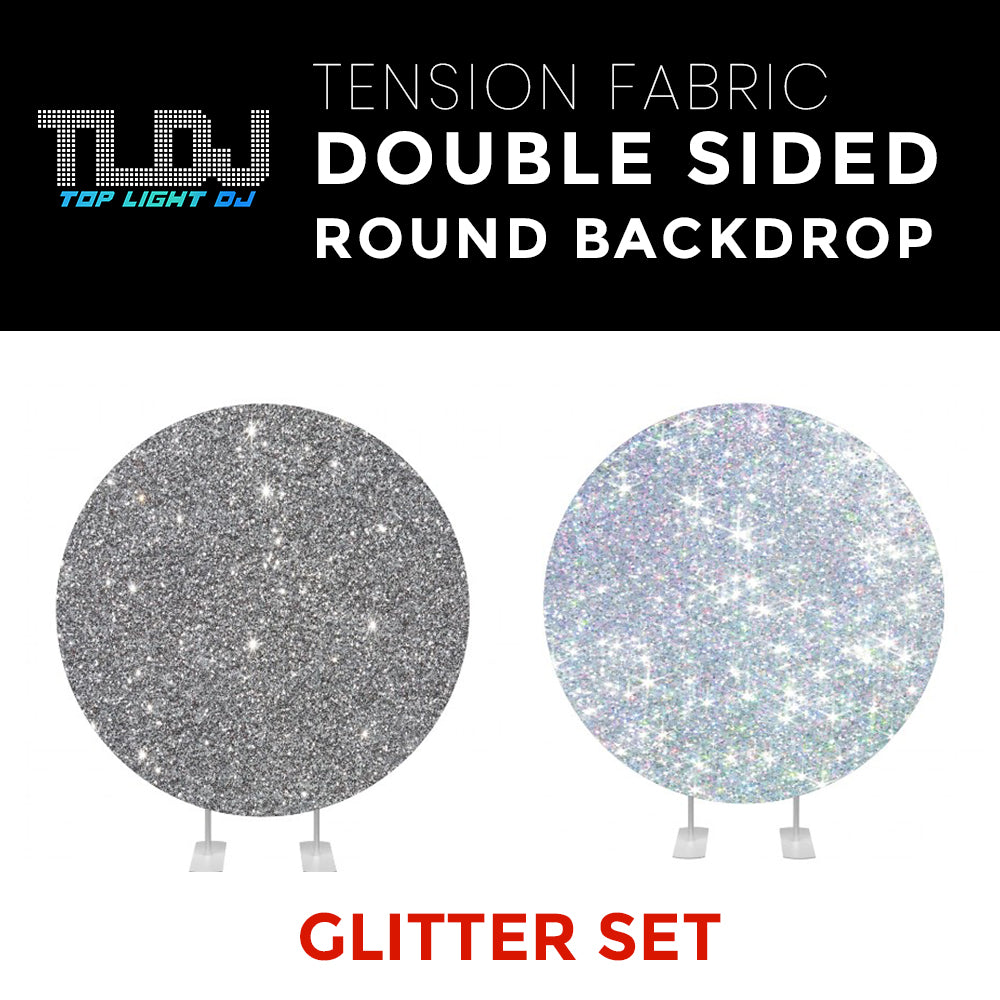 Glitter Set-31 Double Sided Round Tension Fabric Photo Booth Backdrop
