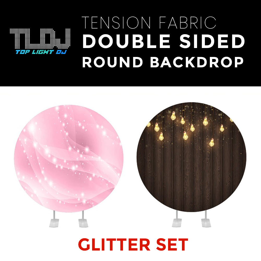 Glitter Set-37 Double Sided Round Tension Fabric Photo Booth Backdrop