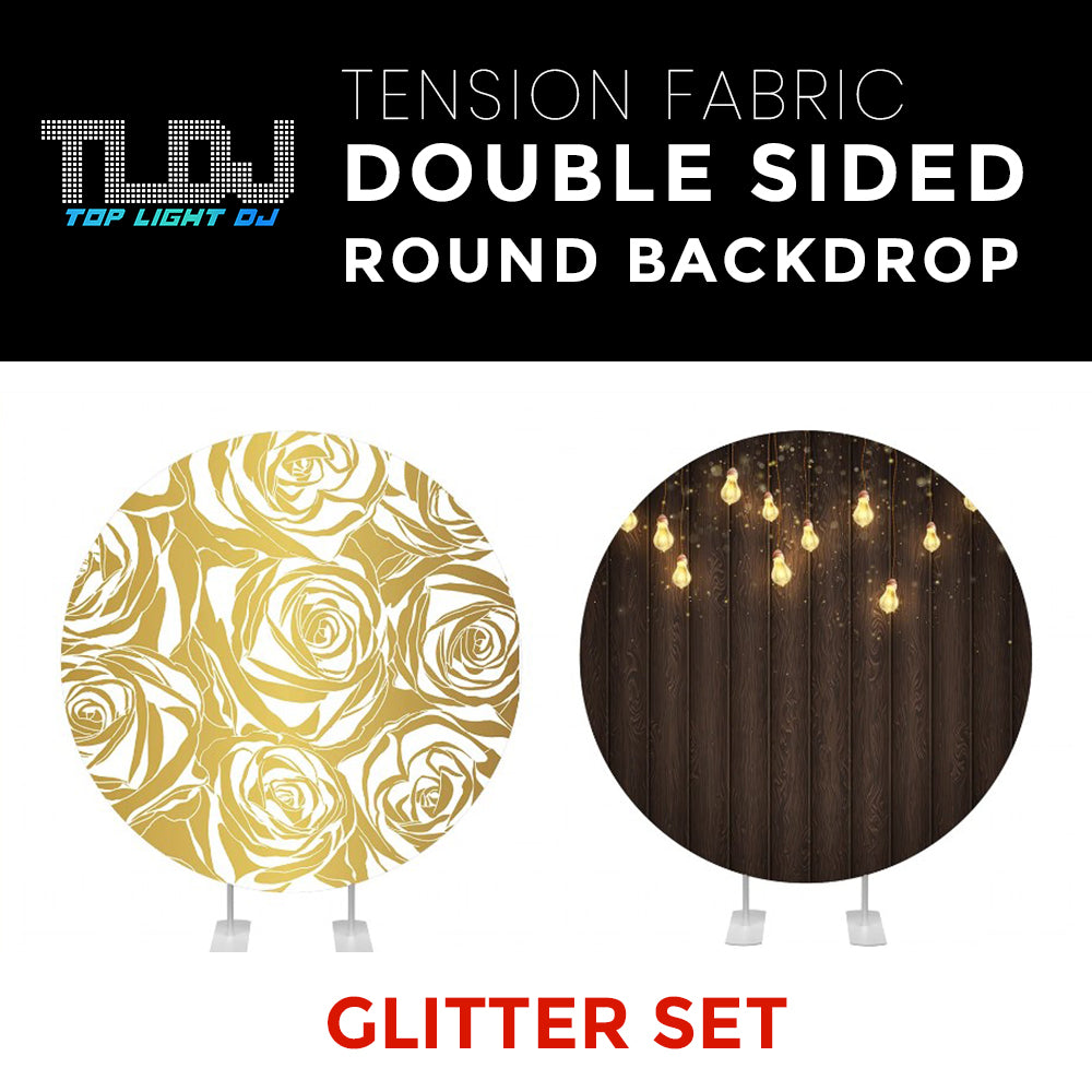 Glitter Set-38 Double Sided Round Tension Fabric Photo Booth Backdrop
