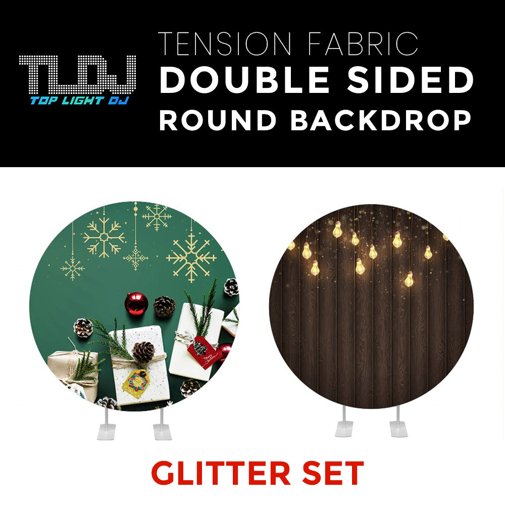 Glitter Set-39 Double Sided Round Tension Fabric Photo Booth Backdrop