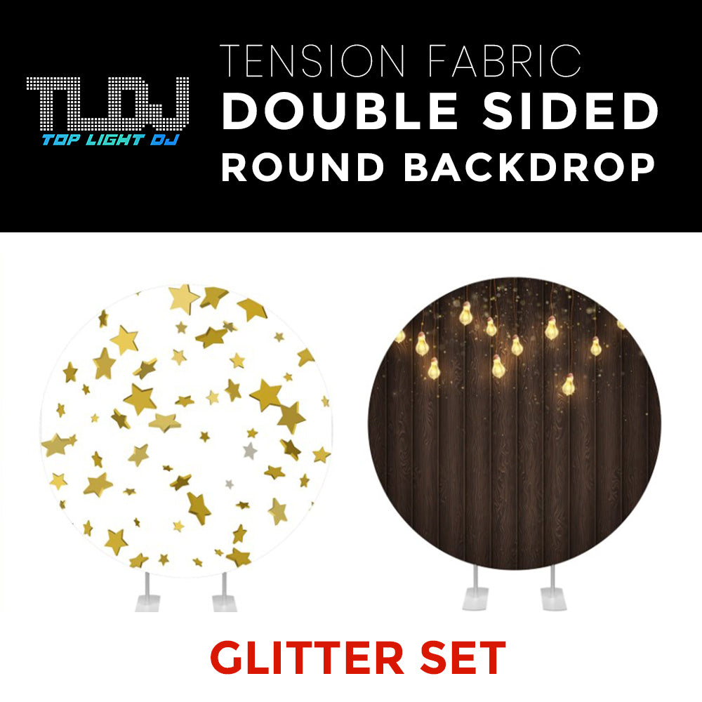 Glitter Set-40 Double Sided Round Tension Fabric Photo Booth Backdrop