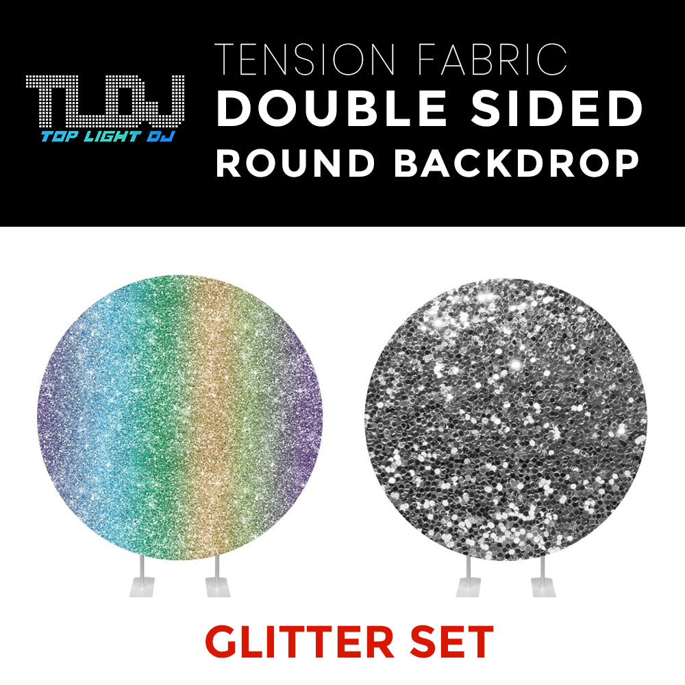 Glitter Set-5 Double Sided Round Tension Fabric Photo Booth Backdrop