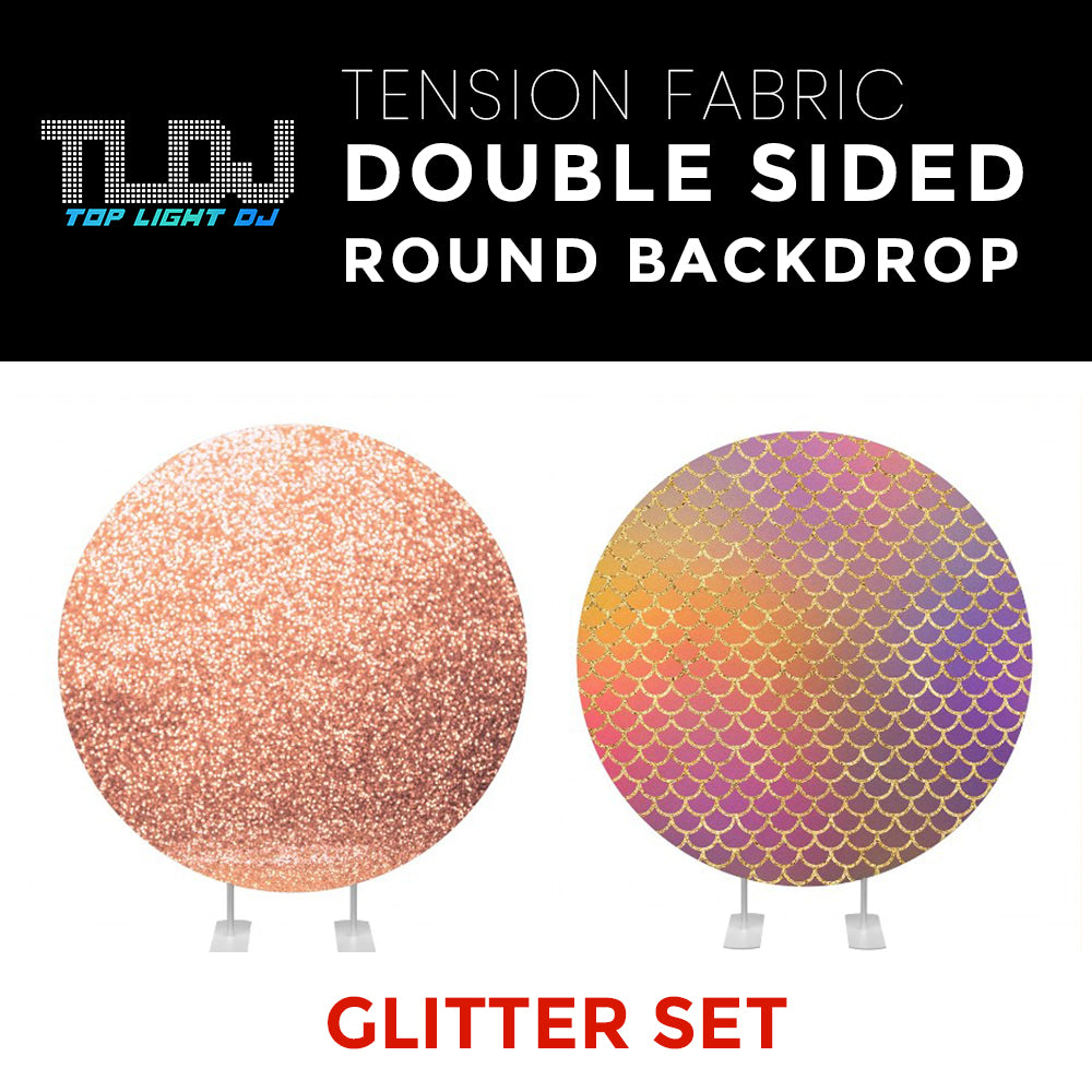 Glitter Set-8 Double Sided Round Tension Fabric Photo Booth Backdrop