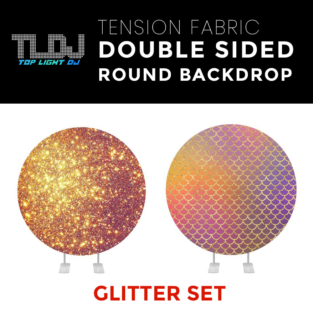 Glitter Set-9 Double Sided Round Tension Fabric Photo Booth Backdrop