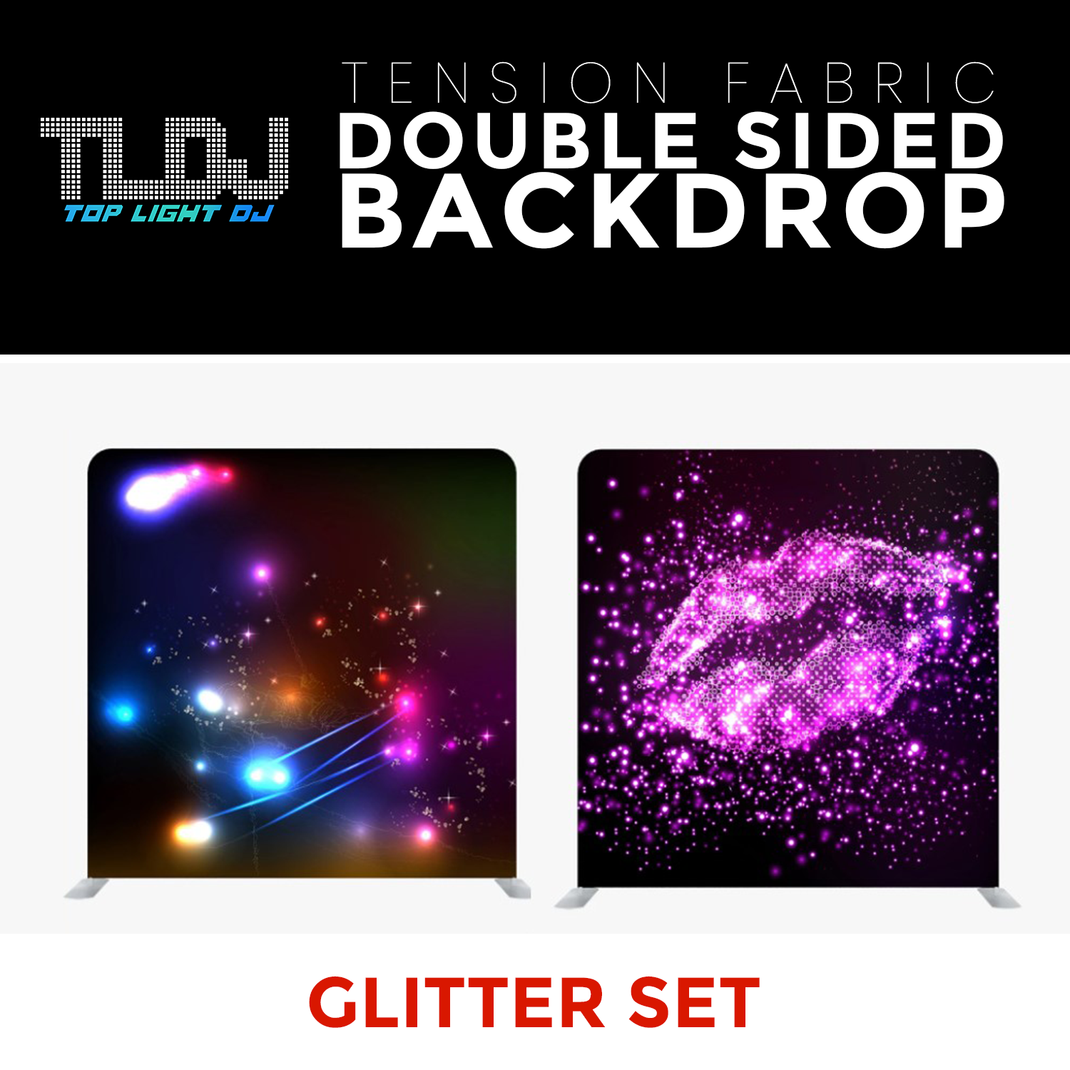 Glitter Set - Double Sided Tension Fabric Photo Booth Backdrop