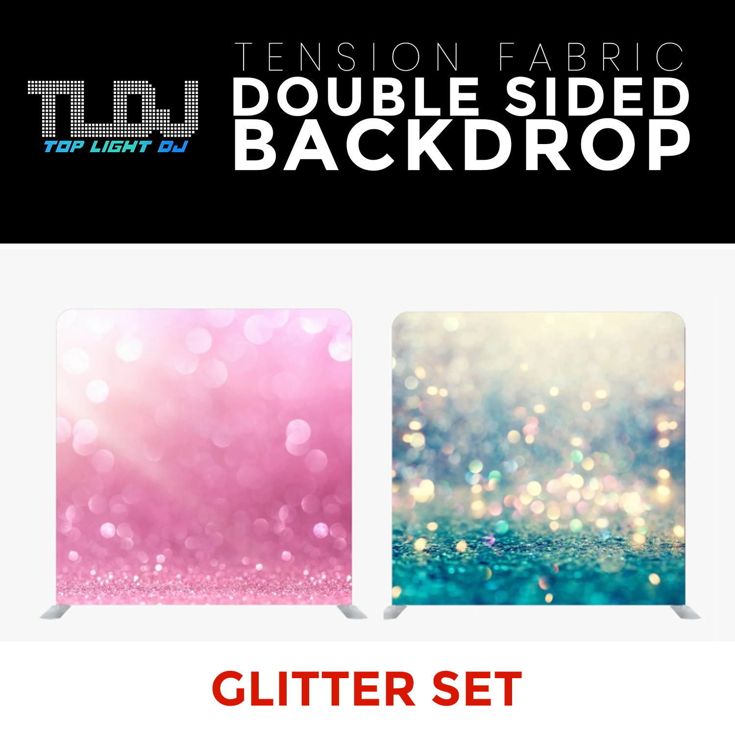 Glitter Set2 - Double Sided Tension Fabric Photo Booth Backdrop