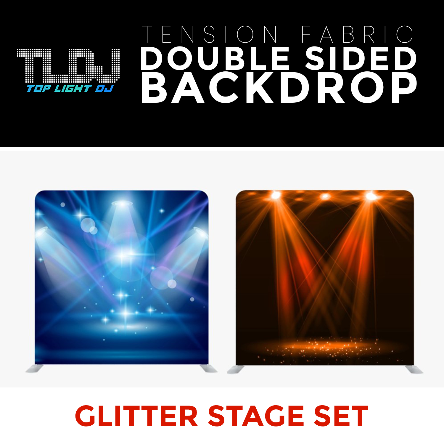 Glitter Stage Set1 - Double Sided Tension Fabric Photo Booth Backdrop