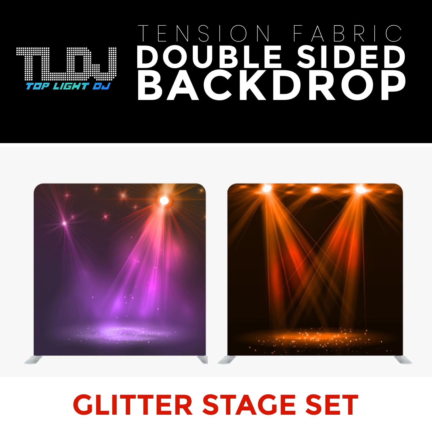 Glitter Stage Set2 - Double Sided Tension Fabric Photo Booth Backdrop