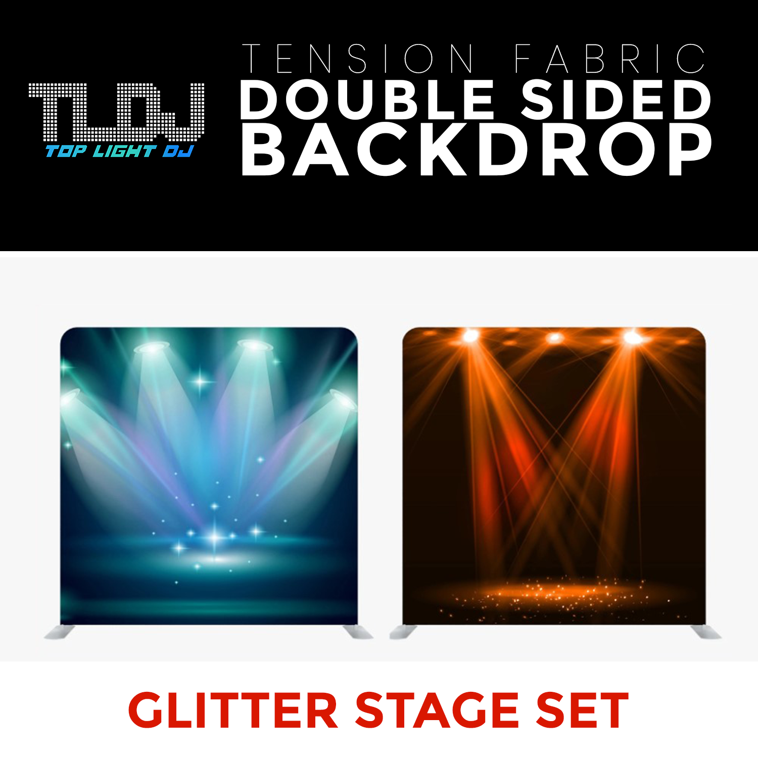 Glitter Stage Set3 - Double Sided Tension Fabric Photo Booth Backdrop