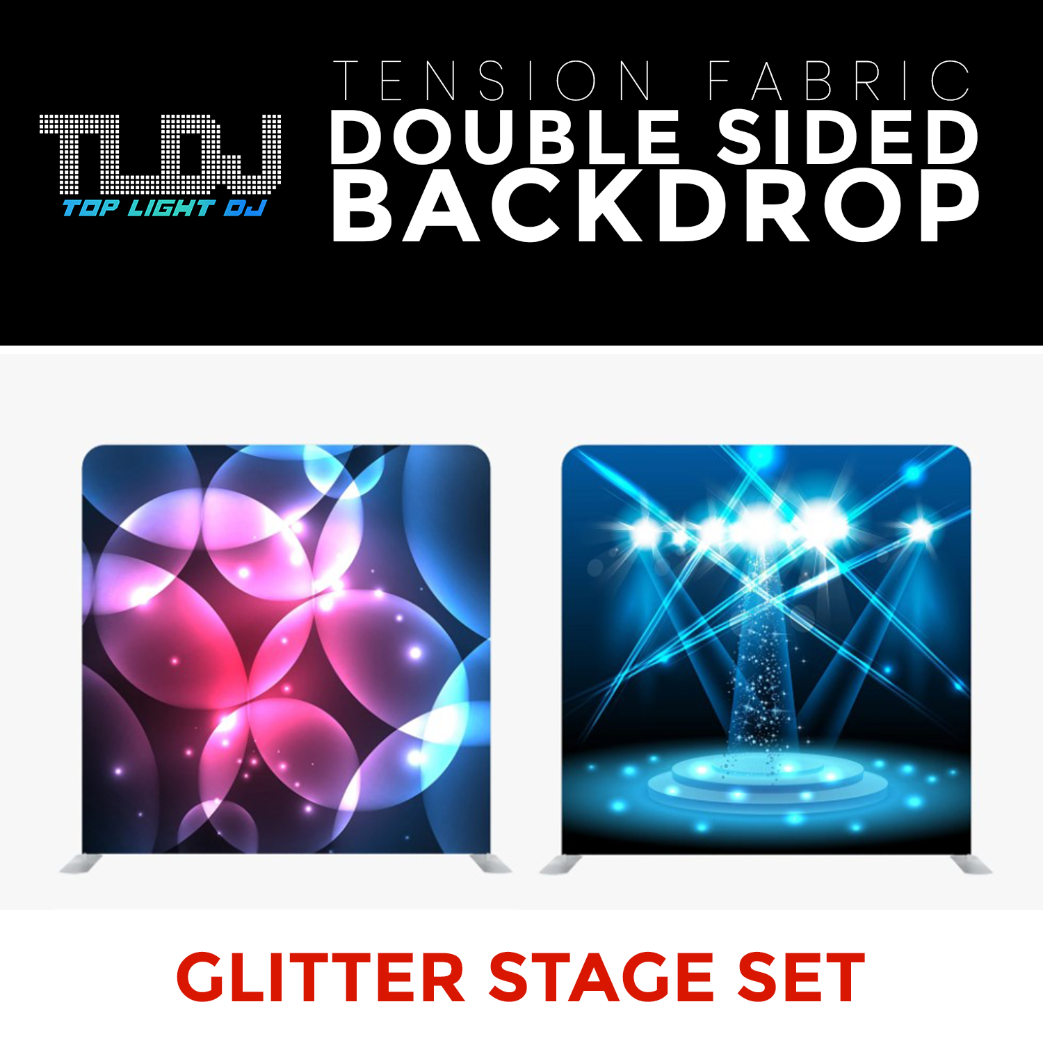 Glitter Stage Set4 - Double Sided Tension Fabric Photo Booth Backdrop