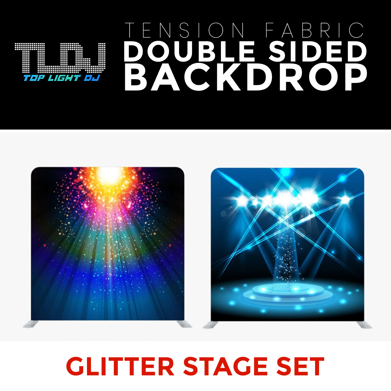 Glitter Stage Set5 - Double Sided Tension Fabric Photo Booth Backdrop