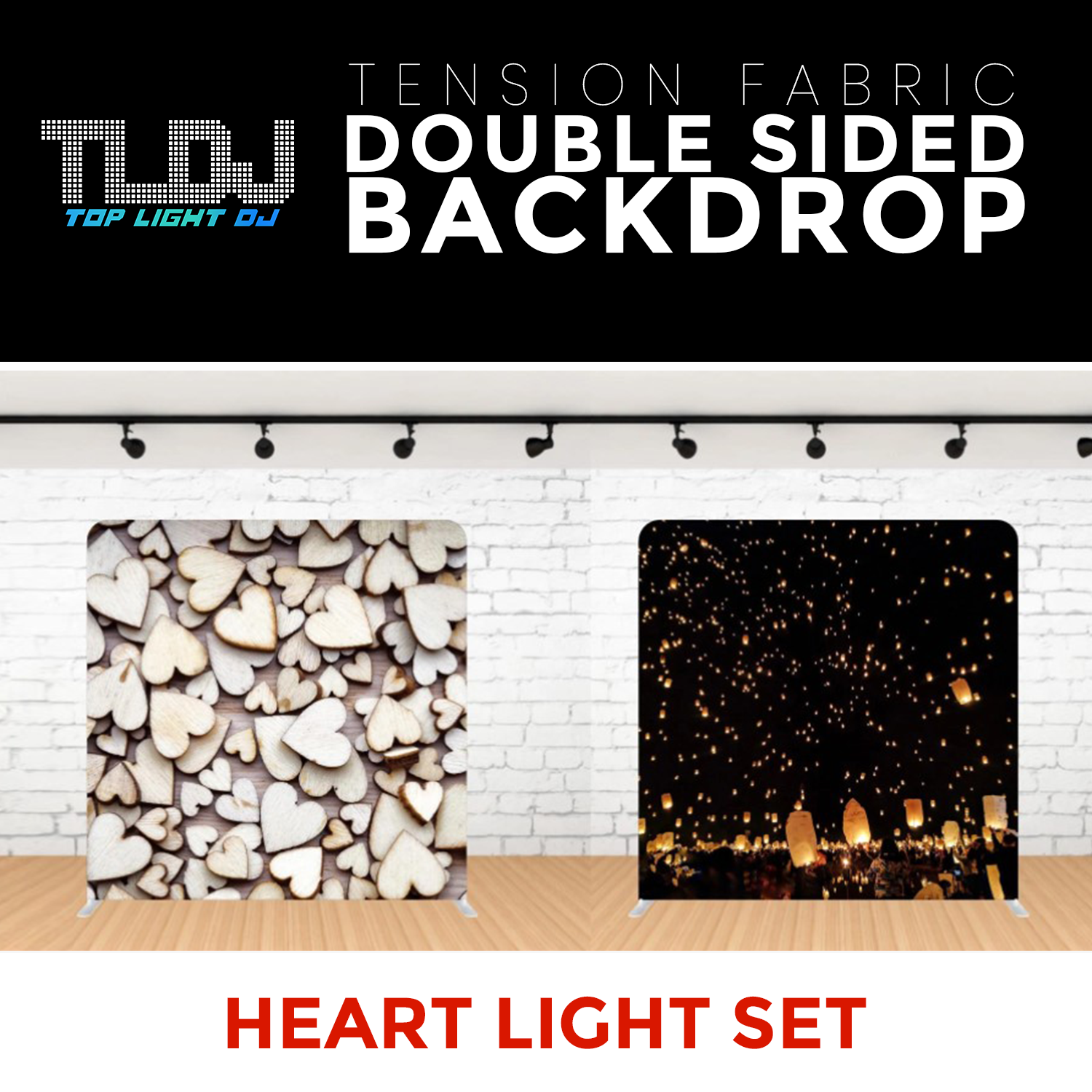 Heart Light Set - Double Sided Tension Fabric Photo Booth Backdrop