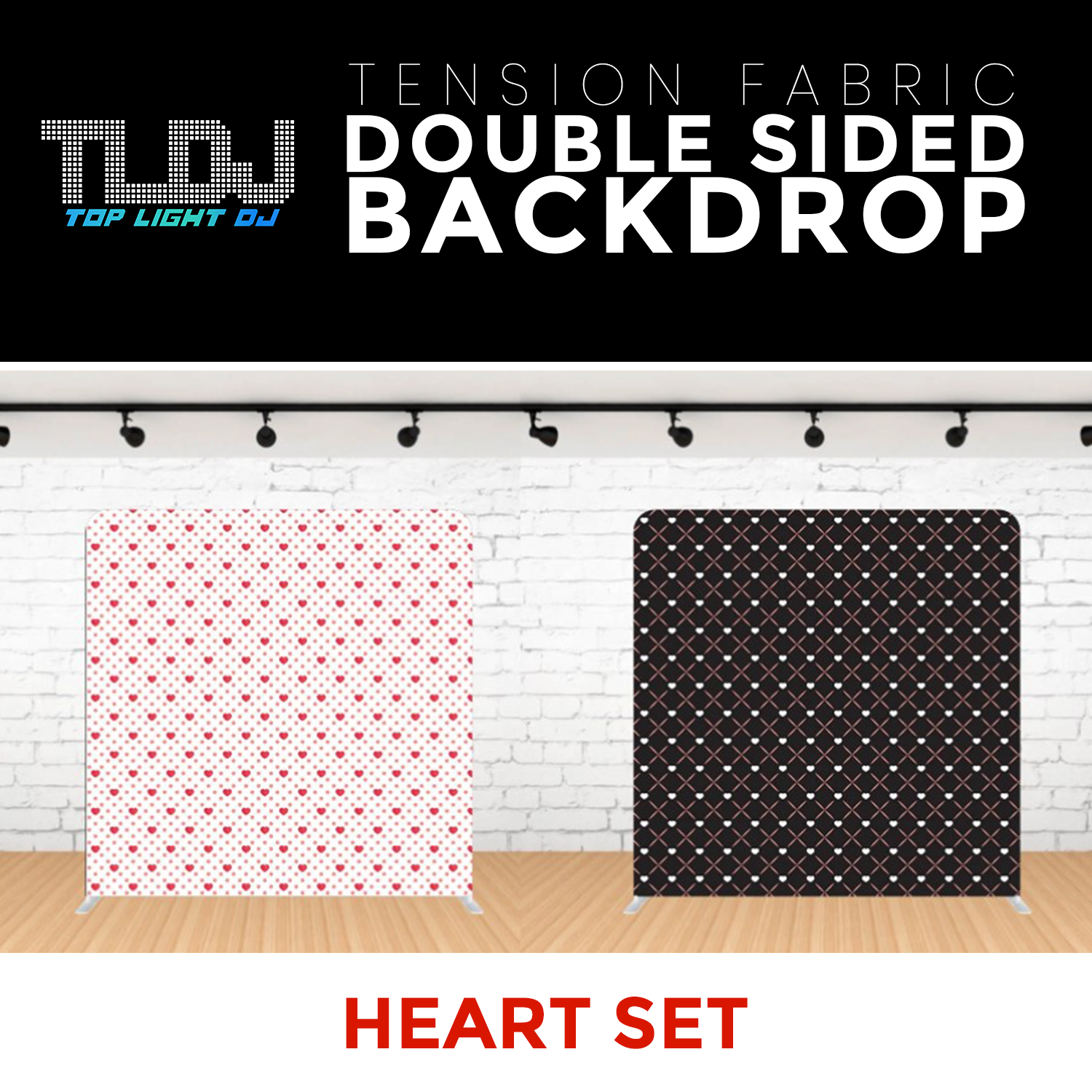 Heart Set - 1 Double Sided Tension Fabric Photo Booth Backdrop