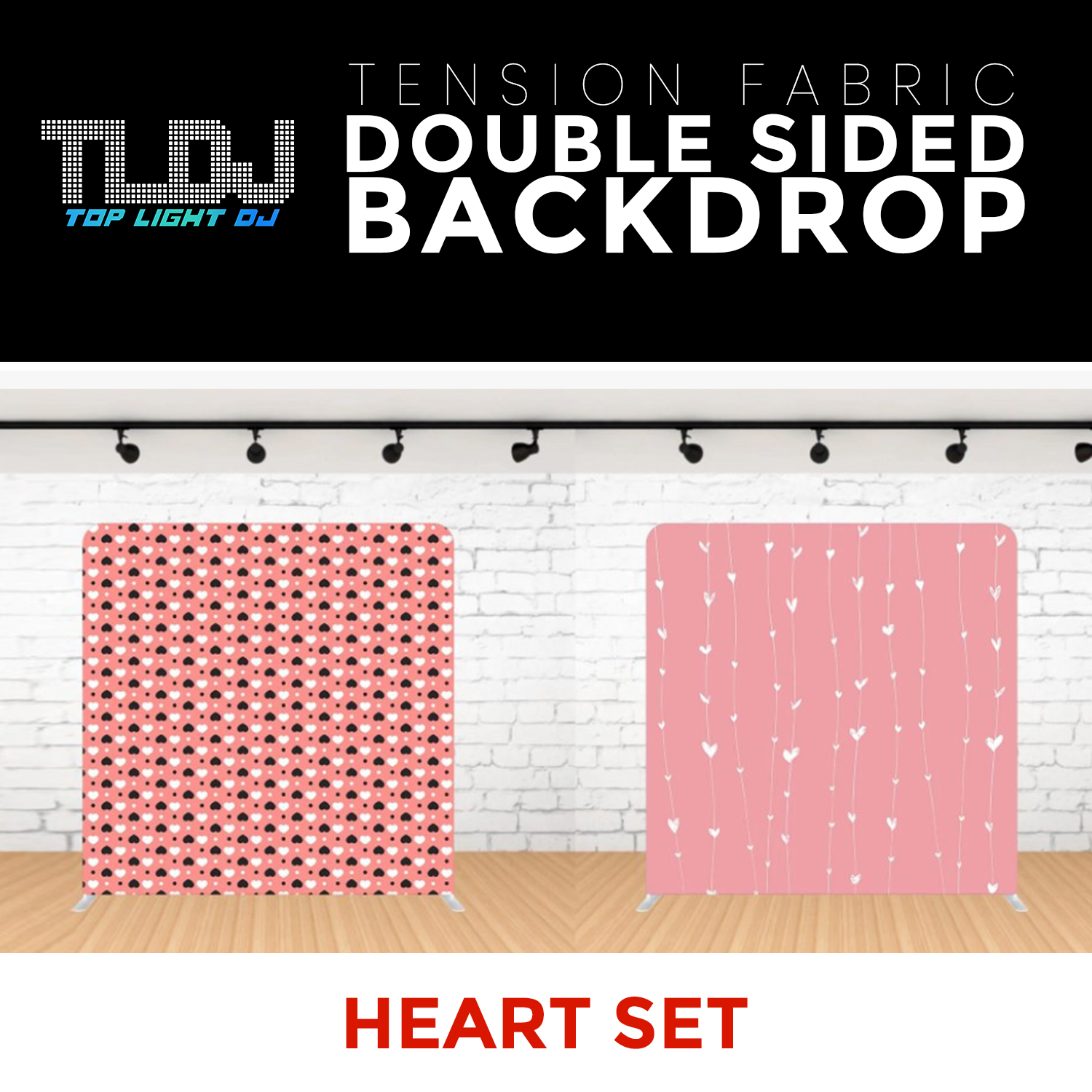 Heart Set - Double Sided Tension Fabric Photo Booth Backdrop
