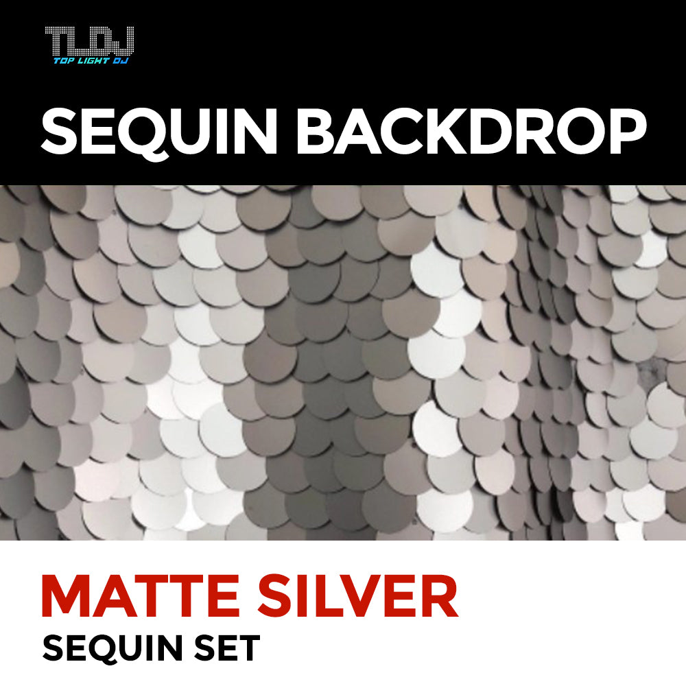 Matte Silver Sequin Photo Booth Backdrop