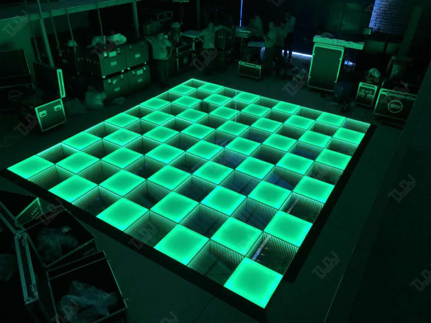 10x10ft 36 Panels 3D Infinity & Solid Top Light DJ Wireless LED Disco Dance Floor – Strong, Durable, and Water Resistant