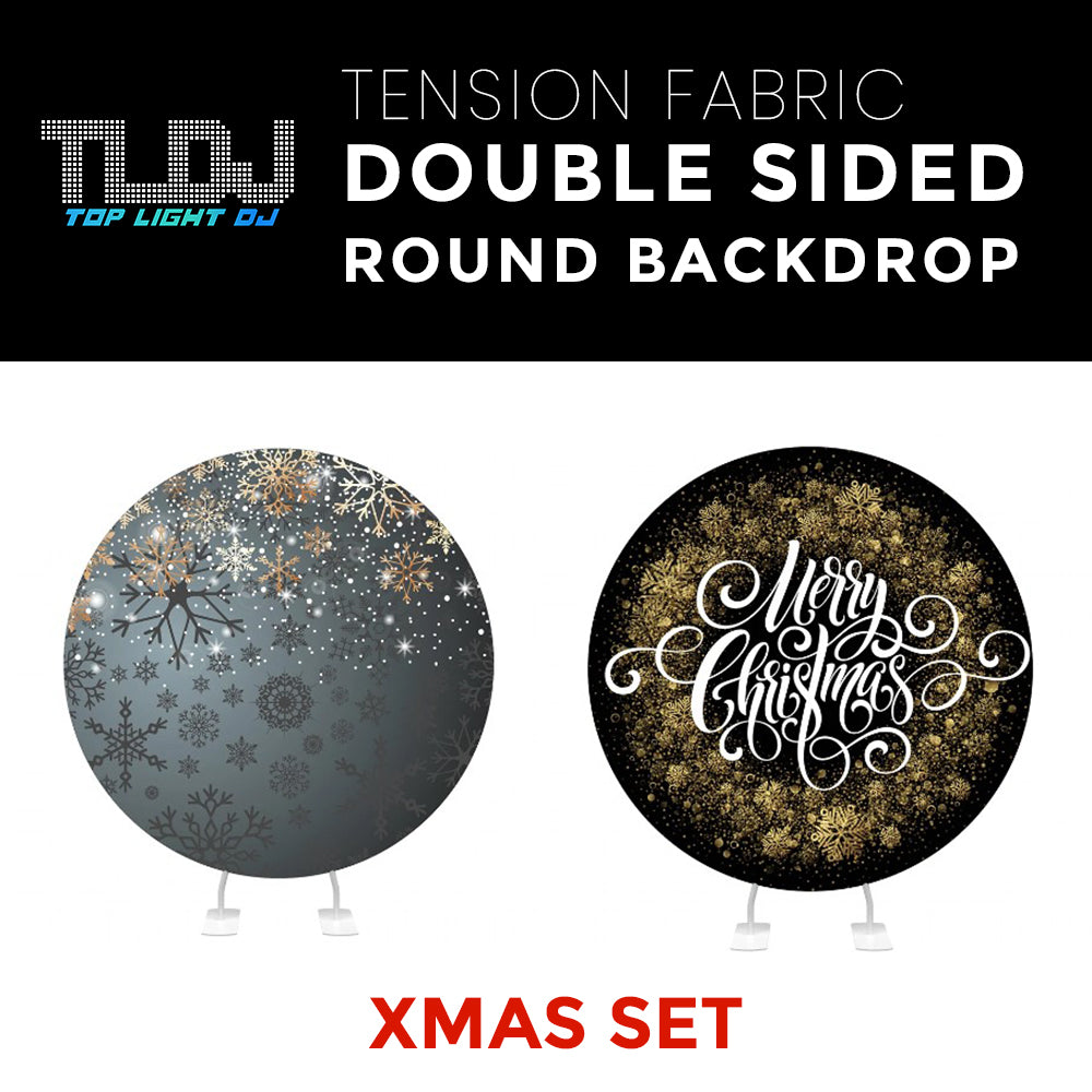 Christmas Set-1 Double Sided Round Tension Fabric Photo Booth Backdrop