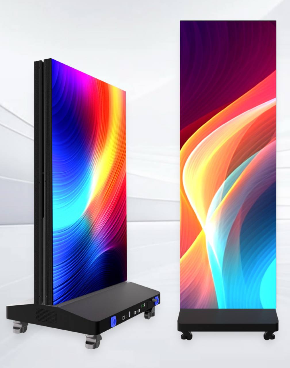 LED Poster Display – 2.5mm Pixel Pitch | 80.7" x 25.4" | Built-In Speakers + Road Case