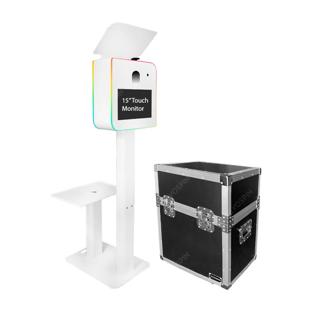 Leaf LED Photo Booth Shell with 15" Touch Monitor, Printer Stand and Road Case (2024 BLACK FRIDAY SALE)