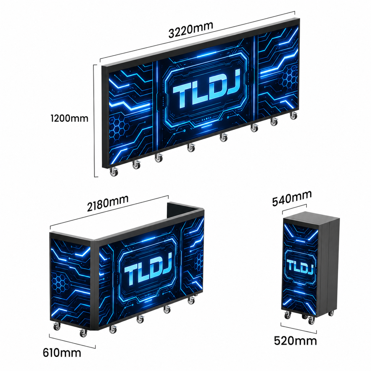 Folding LED Video DJ Booth Facade – P3.91