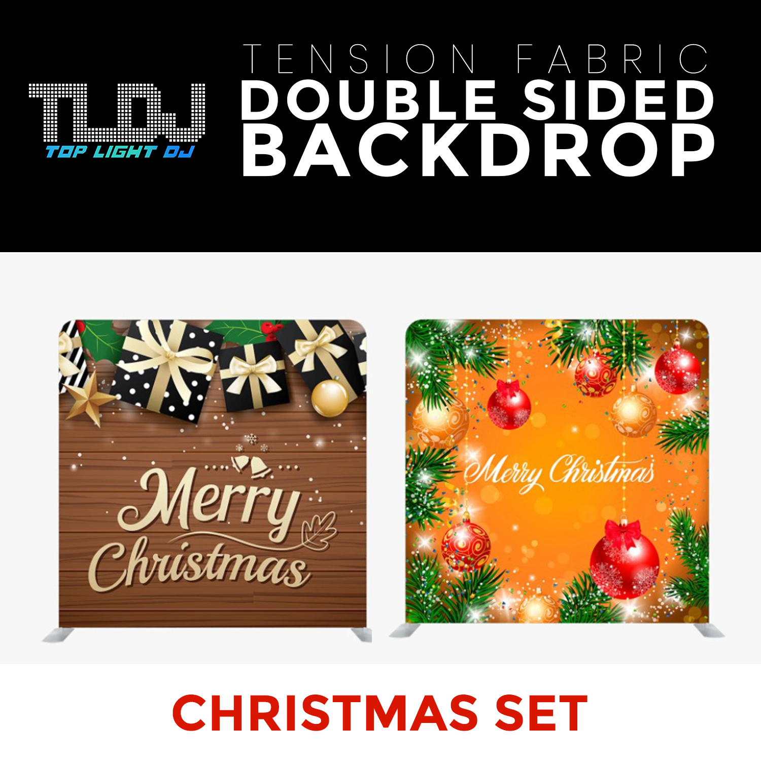 Christmas Set-19 Double Sided Tension Fabric Photo Booth Backdrop