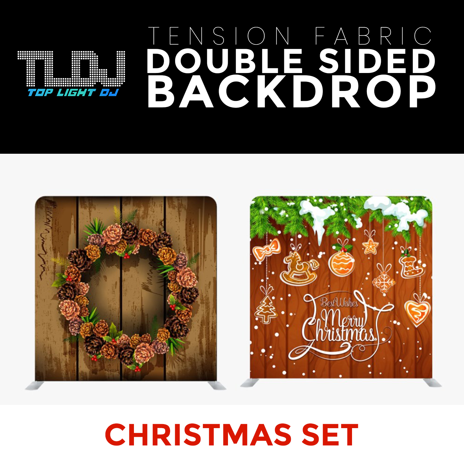 Christmas Set-27 Double Sided Tension Fabric Photo Booth Backdrop