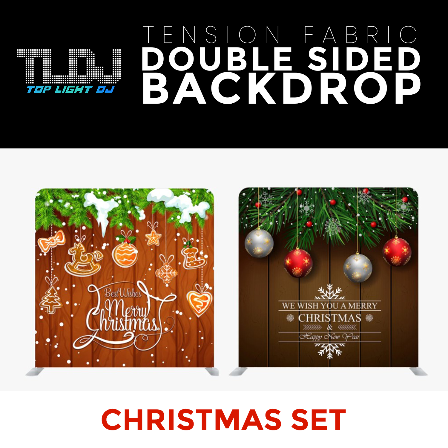 Christmas Set-31 Double Sided Tension Fabric Photo Booth Backdrop