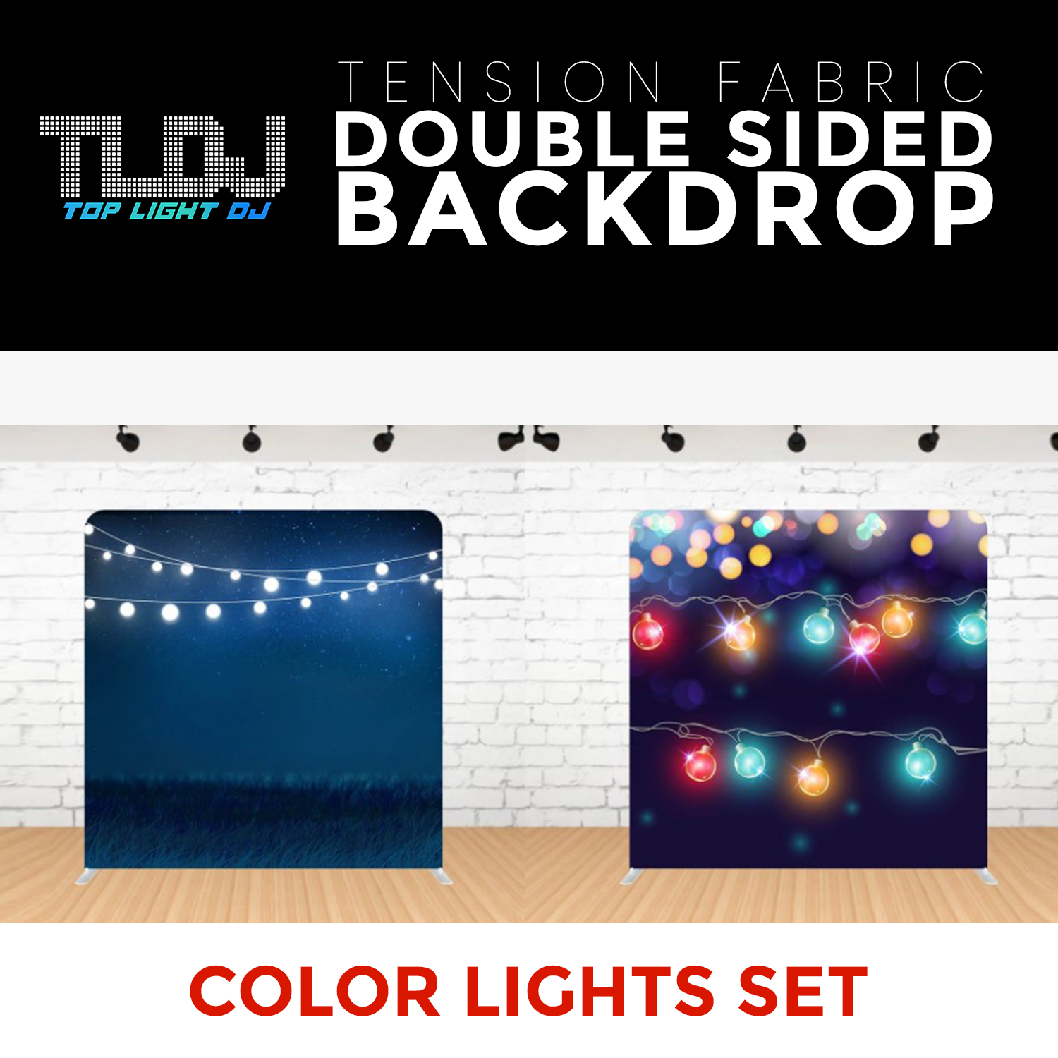 Color Lights Set-3 Double Sided Tension Fabric Photo Booth Backdrop