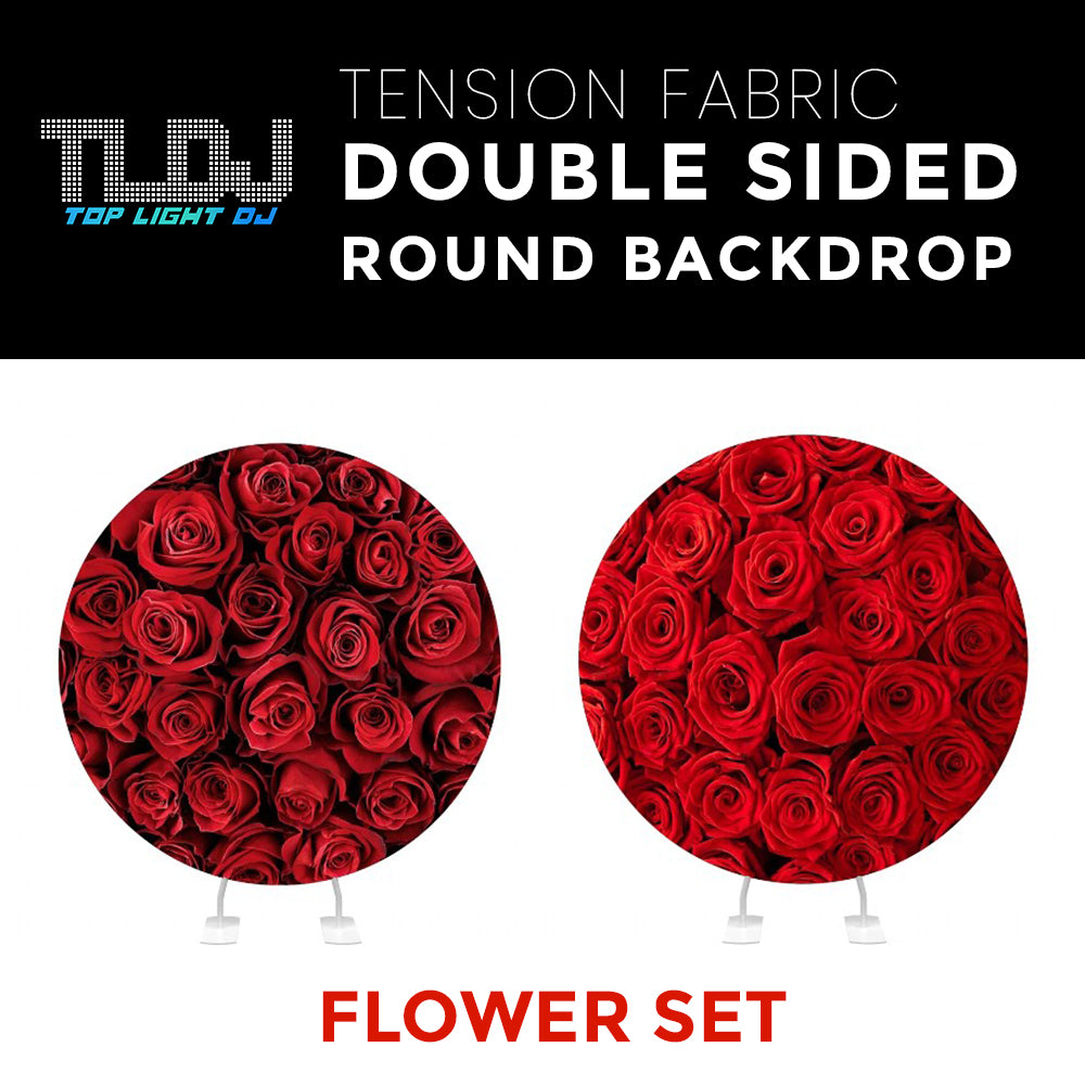 Flower Set-09 Double Sided Round Tension Fabric Photo Booth Backdrop