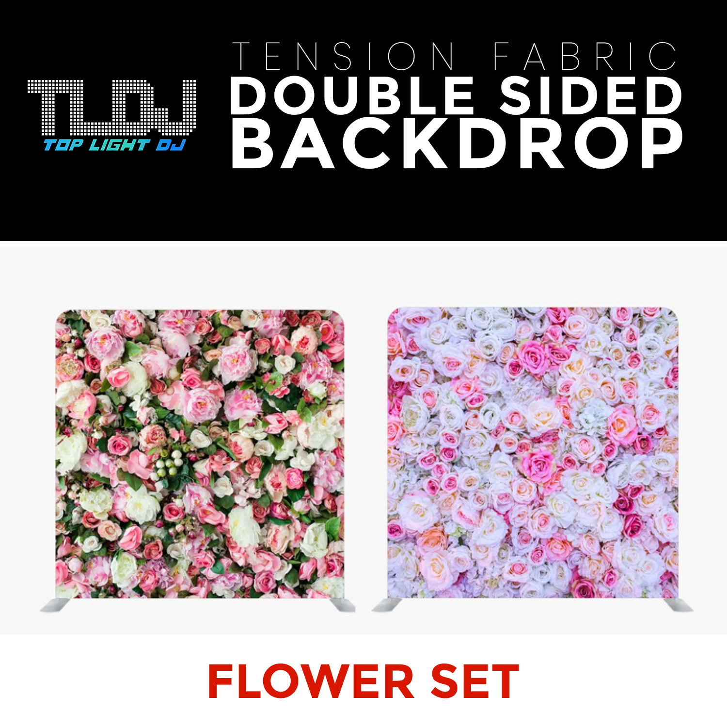 Flower Set 3 - Double Sided Tension Fabric Photo Booth Backdrop