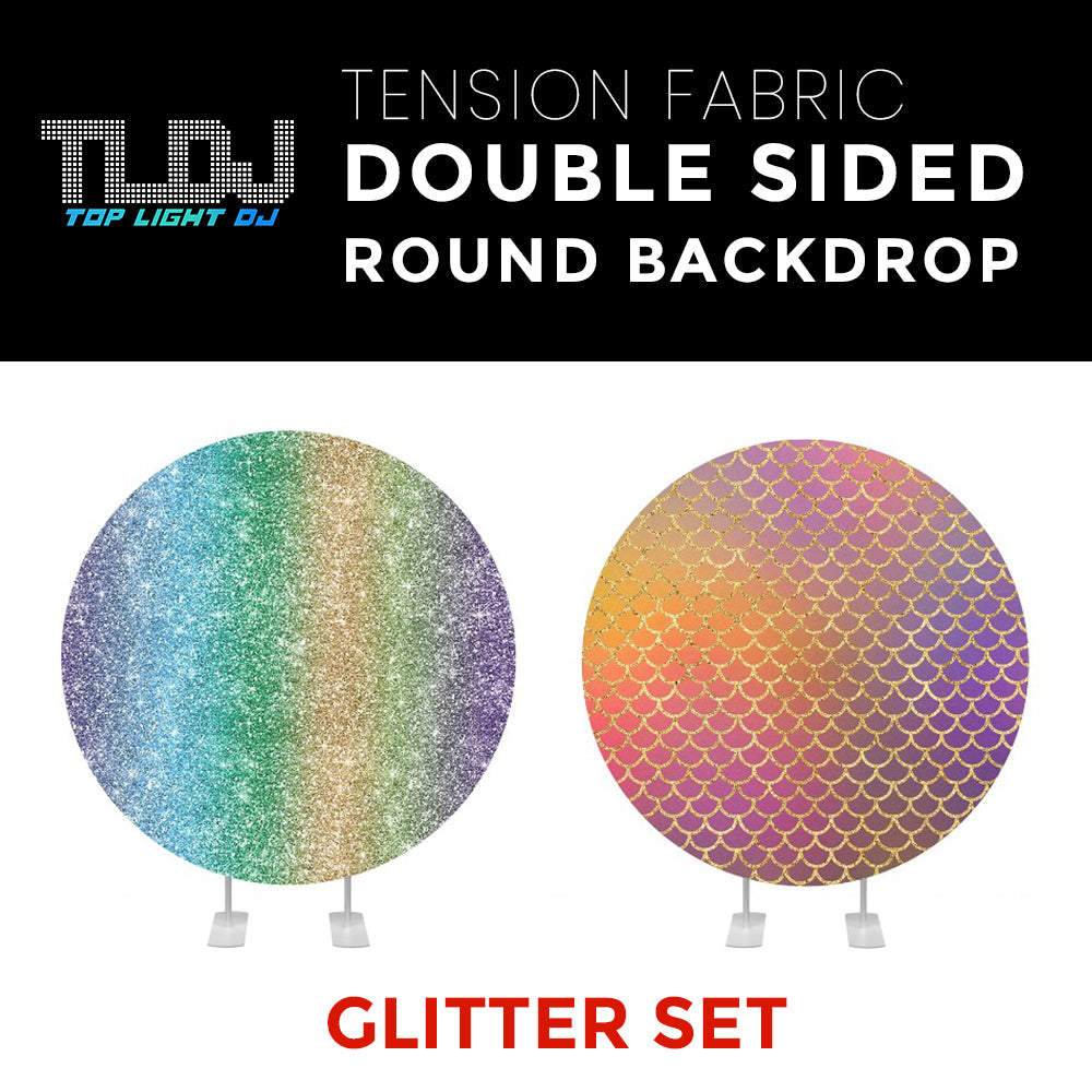 Glitter Set-6 Double Sided Round Tension Fabric Photo Booth Backdrop