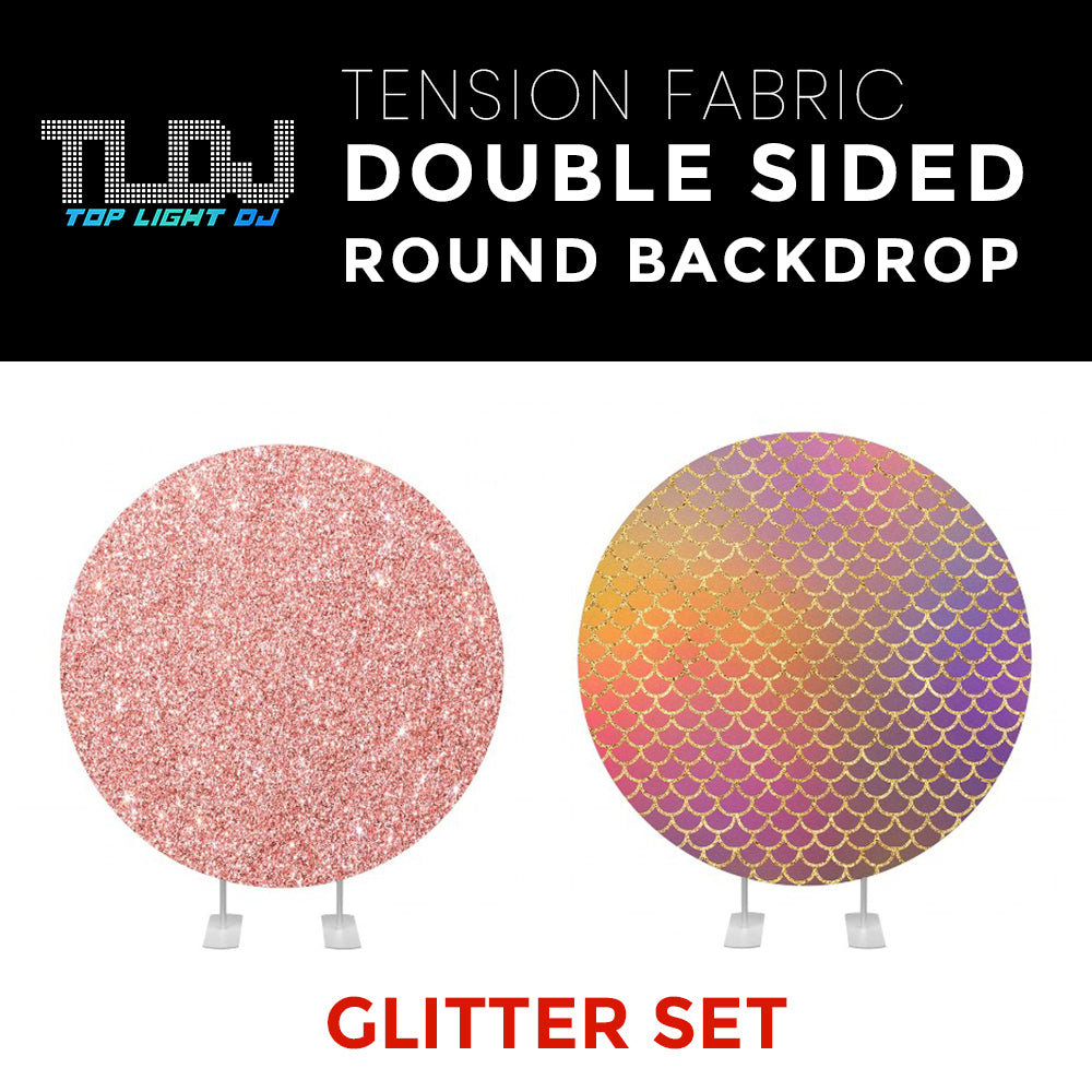 Glitter Set-7 Double Sided Round Tension Fabric Photo Booth Backdrop