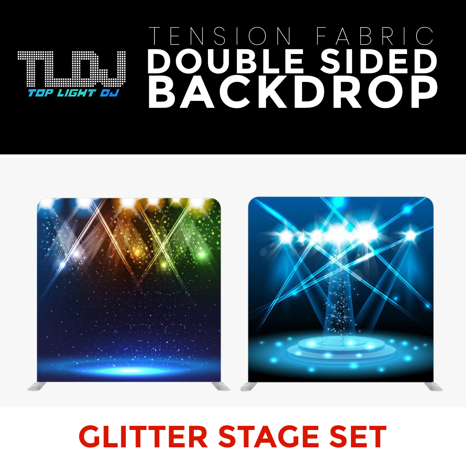 Glitter Stage Set6 - Double Sided Tension Fabric Photo Booth Backdrop