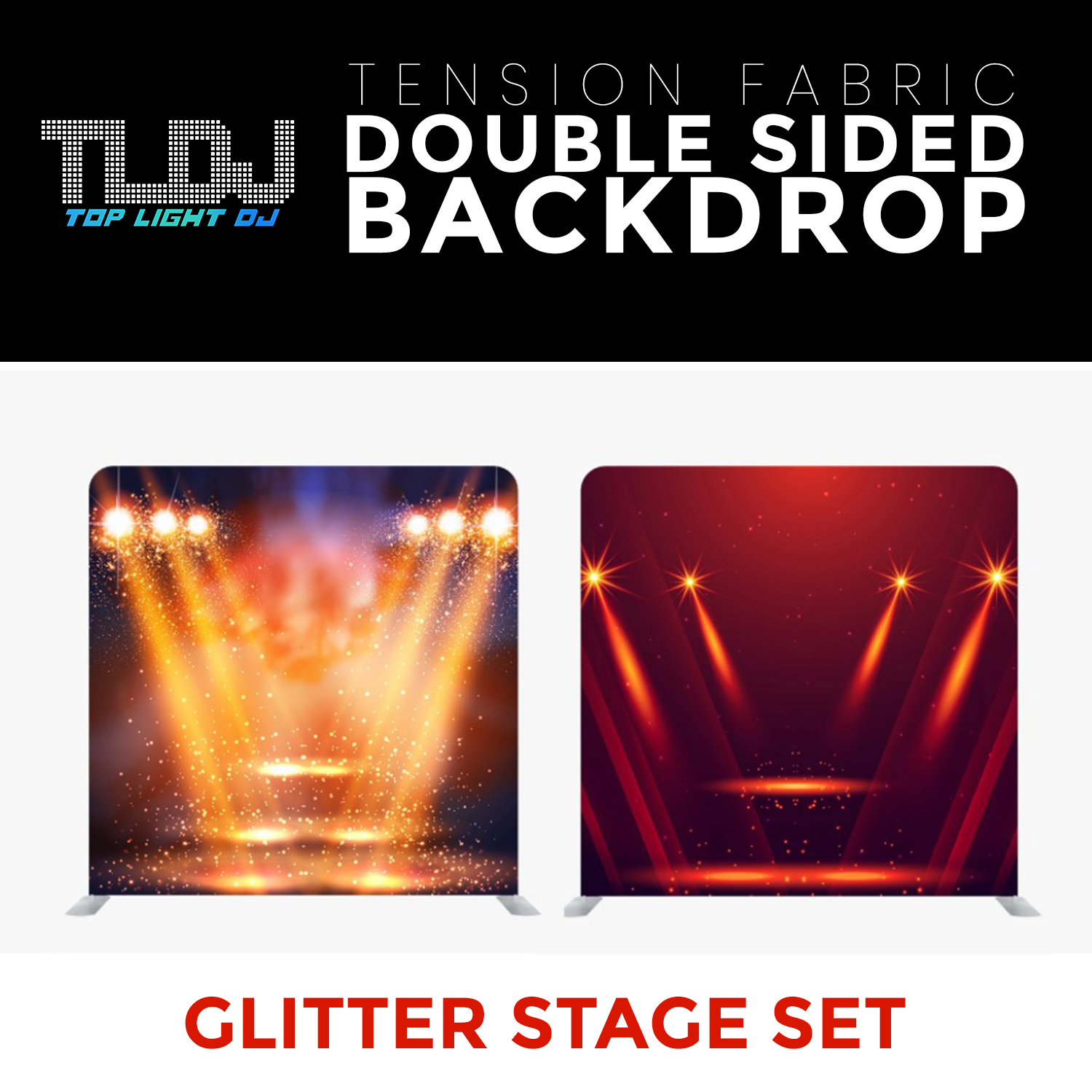 Glitter Stage Set9 - Double Sided Tension Fabric Photo Booth Backdrop