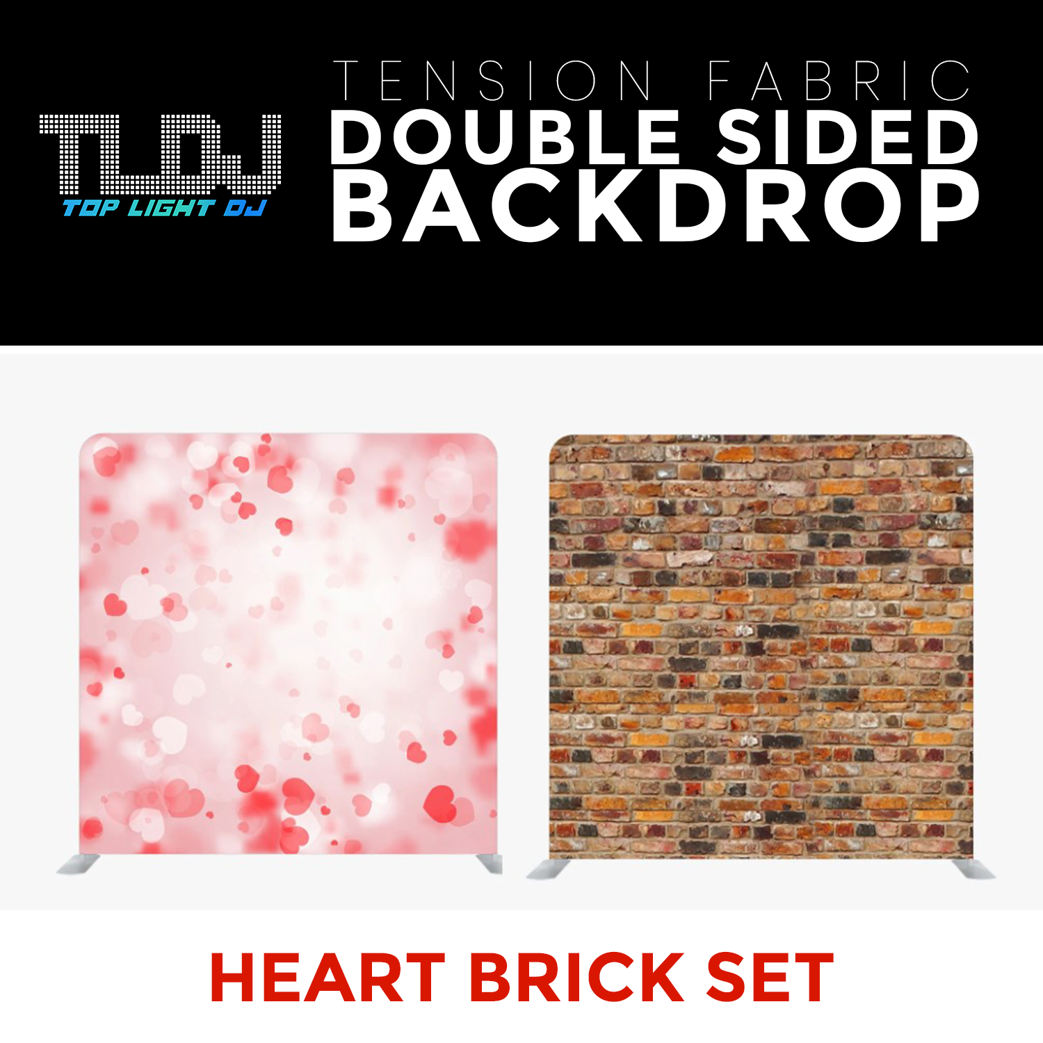 Heart Brick Set - Double Sided Tension Fabric Photo Booth Backdrop