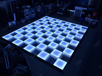 10x10ft 36 Panels 3D Infinity & Solid Top Light DJ Wireless LED Disco Dance Floor – Strong, Durable, and Water Resistant